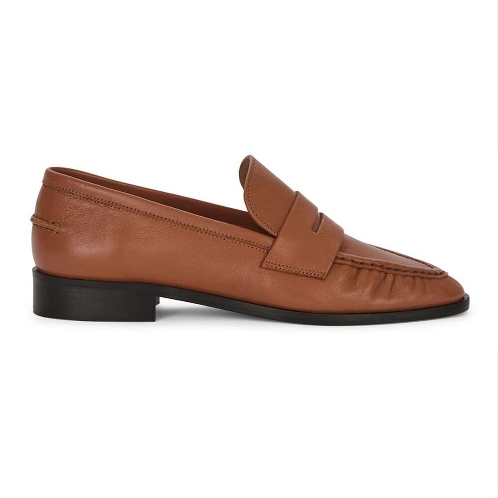 ATP ATELIER Airola Penny LOAFERS Flats 6 Brandy Brown Nappa Leather NEW $590 - Picture 2 of 15